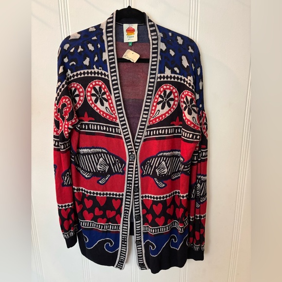 FARM Rio Sweaters - FARM Rio Geometric Knit Cardigan